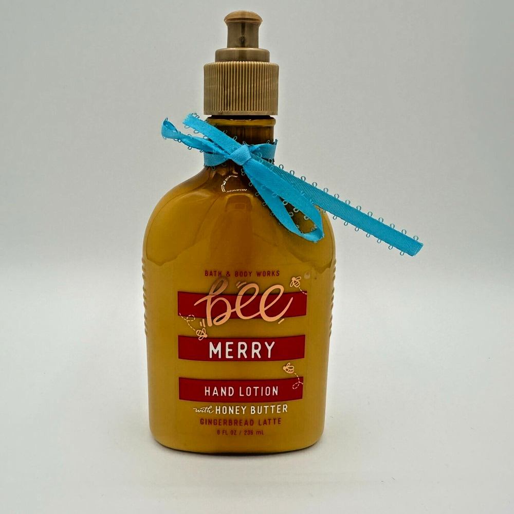 Bath Body‎ Works Bee Merry Hand Lotion 8 oz Honey Butter Gingerbread Latte Pump